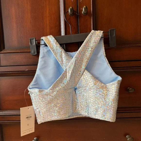 Emily Hsu Crystal Mermaid Crop - Size Small *BRAND NEW with TAG* - Picture 2 of 4